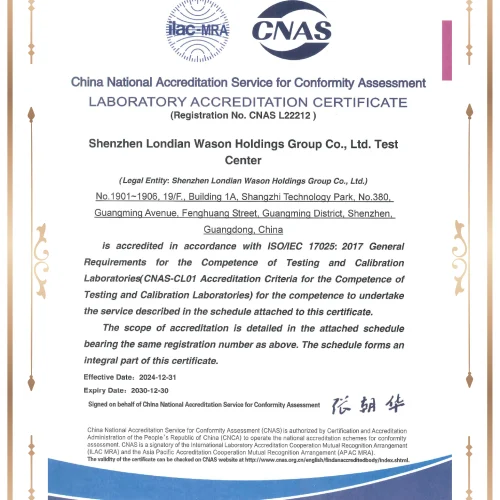 Londian Company Achieves CNAS Laboratory Certification: A Milestone in Quality Assurance